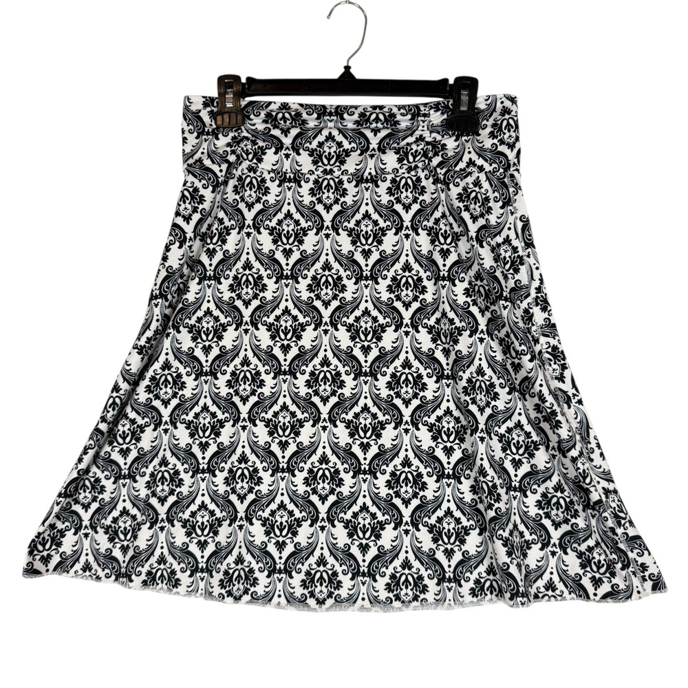 Tranquility By Colorado Clothing Skirt Womens S Black White Floral A-Line Short